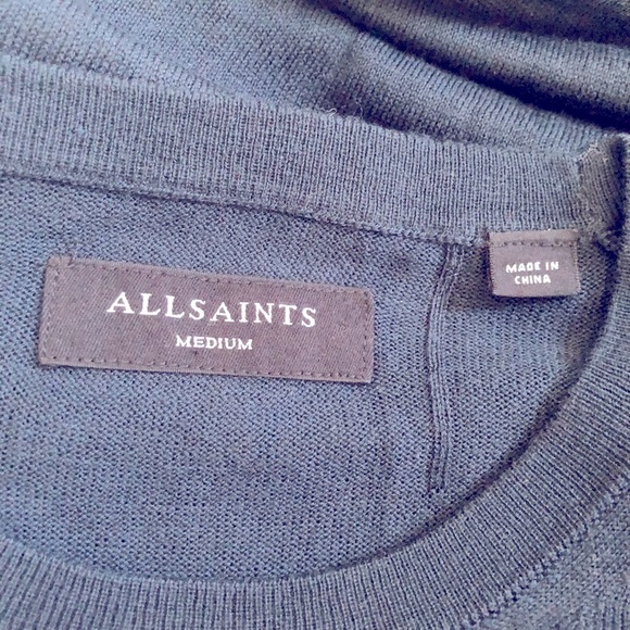 Allsaints navy blue lightweight wool blend sweater - Picture 8 of 8